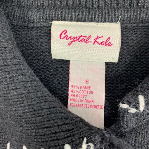 Crystal Kobe Small Cardigan Sweater  Not Ugly Polar Bear Snow Flake Beaded Embro - Picture 3 of 4